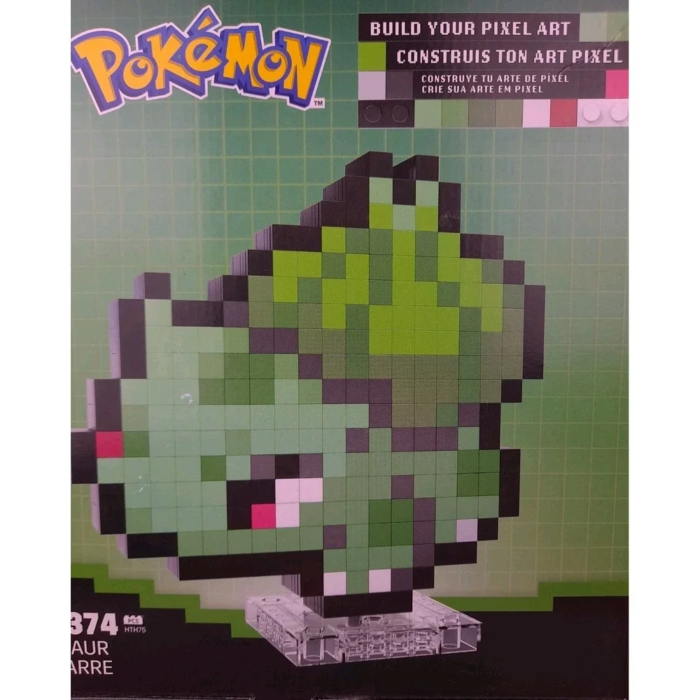 Mega Pokémon Bulbasaur Pixel Art Building Set 374 Pieces HTH75 New Sealed